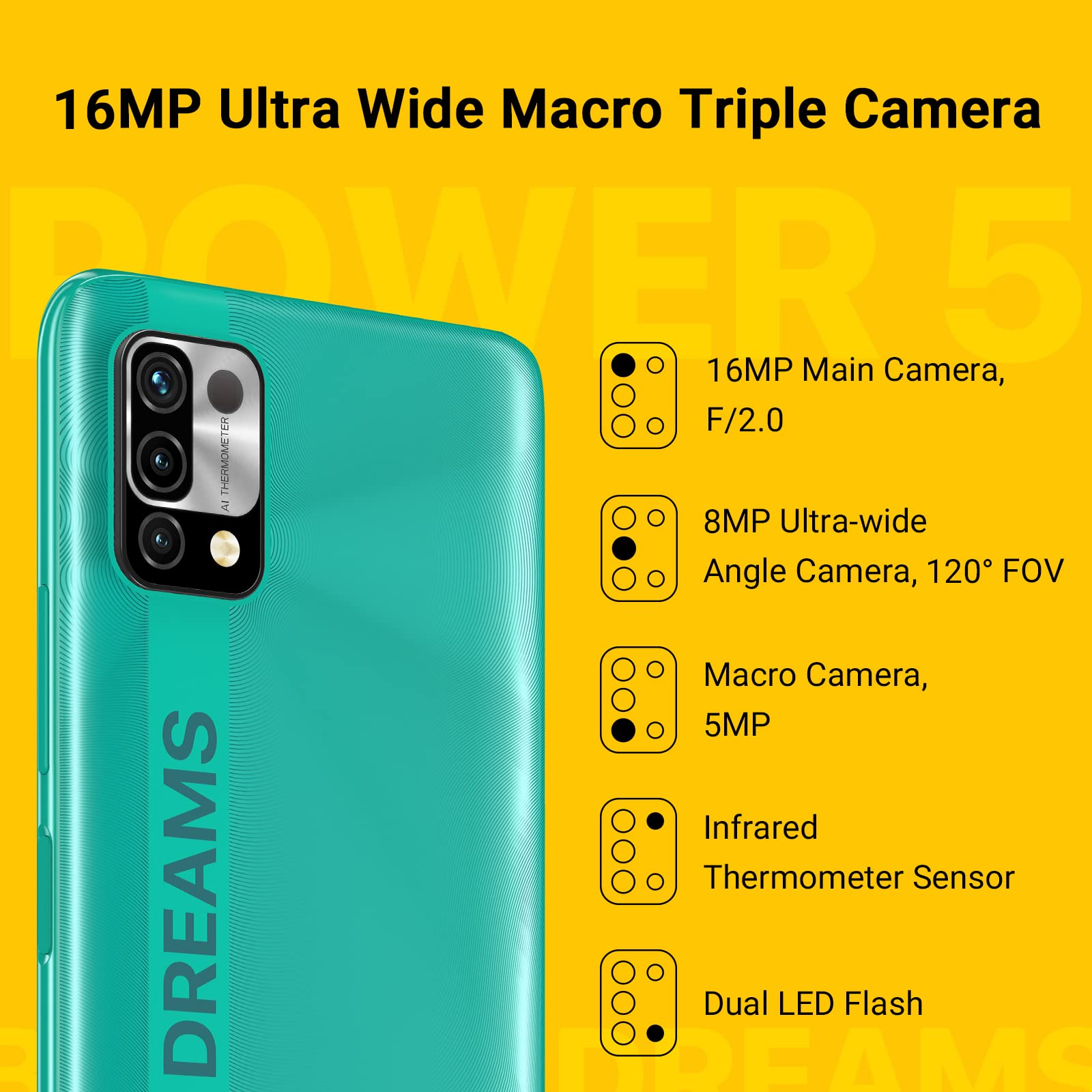 Amazon.com: UMIDIGI Power 5 (4+128G) Cell Phone, 6150 mAh Android